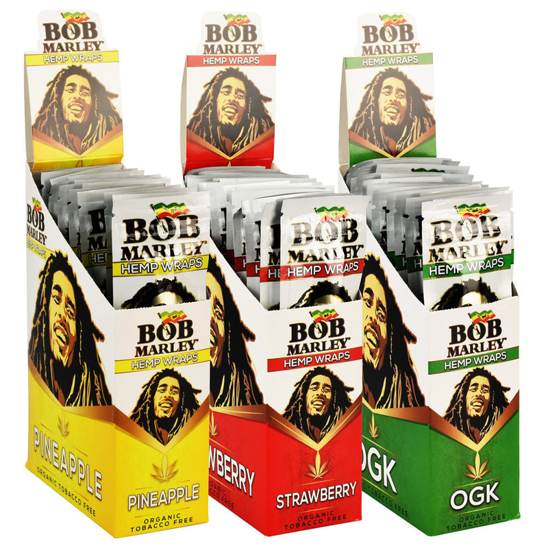 25PC DISP - Bob Marley Hemp Wraps - 2pk - Headshop.com