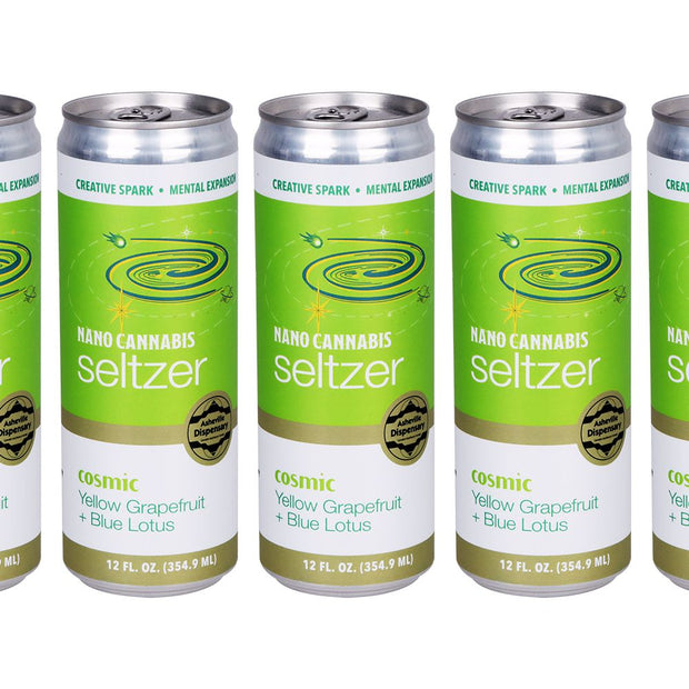 24CT CASE - Asheville Dispensary Nano Cannabis D9 Cosmic Seltzer - 12oz / 15mg / Yellow Grapefruit / Blue Lotus