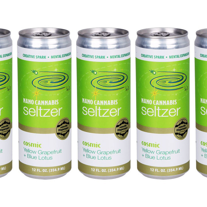 24CT CASE - Asheville Dispensary Nano Cannabis D9 Cosmic Seltzer - 12oz / 15mg / Yellow Grapefruit / Blue Lotus