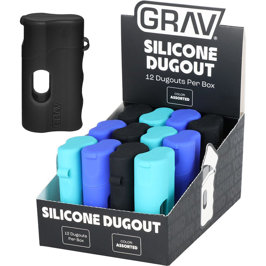 12CT DISPLAY - GRAV Silicone & Glass Dugout - X" / Assorted Colors - Headshop.com