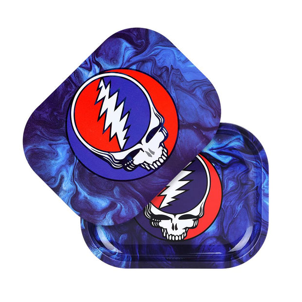 Grateful Dead x Pulsar Mini Rolling Tray & Lid Kit - Steal Your Face Swirls / 7"x5.5" - Headshop.com