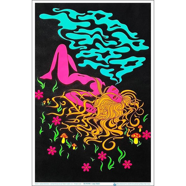Lazy Daze Flocked Blacklight Poster - 23"x 35" - Headshop.com