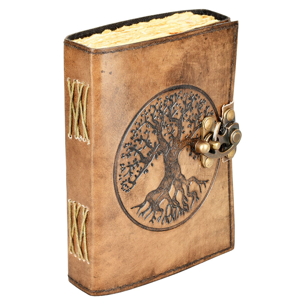 Tree Of Life Embossed Leather Journal w/ Metal Closure 5"x7