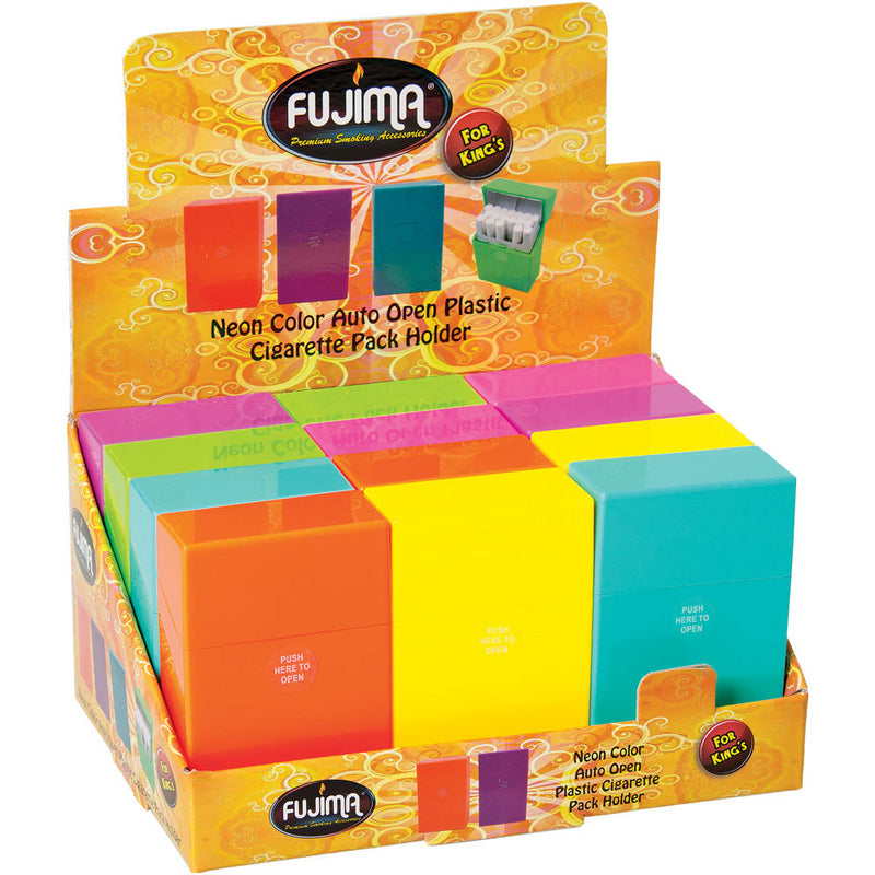 Fujima Neon Color Cig Case - Kingsize/ Assorted Colors - 12PC DISP - Headshop.com