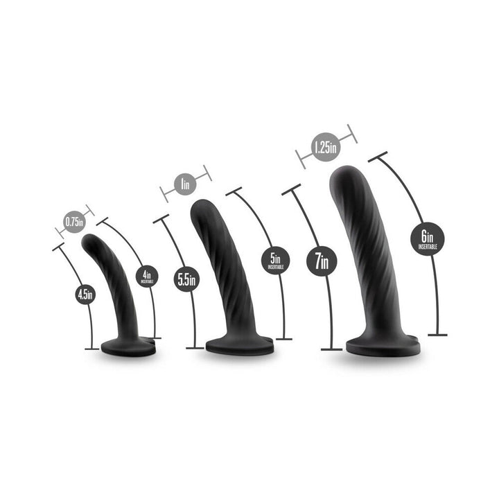 Temptasia Twist Kit 3-Piece Silicone Dildo Set Black - Headshop.com