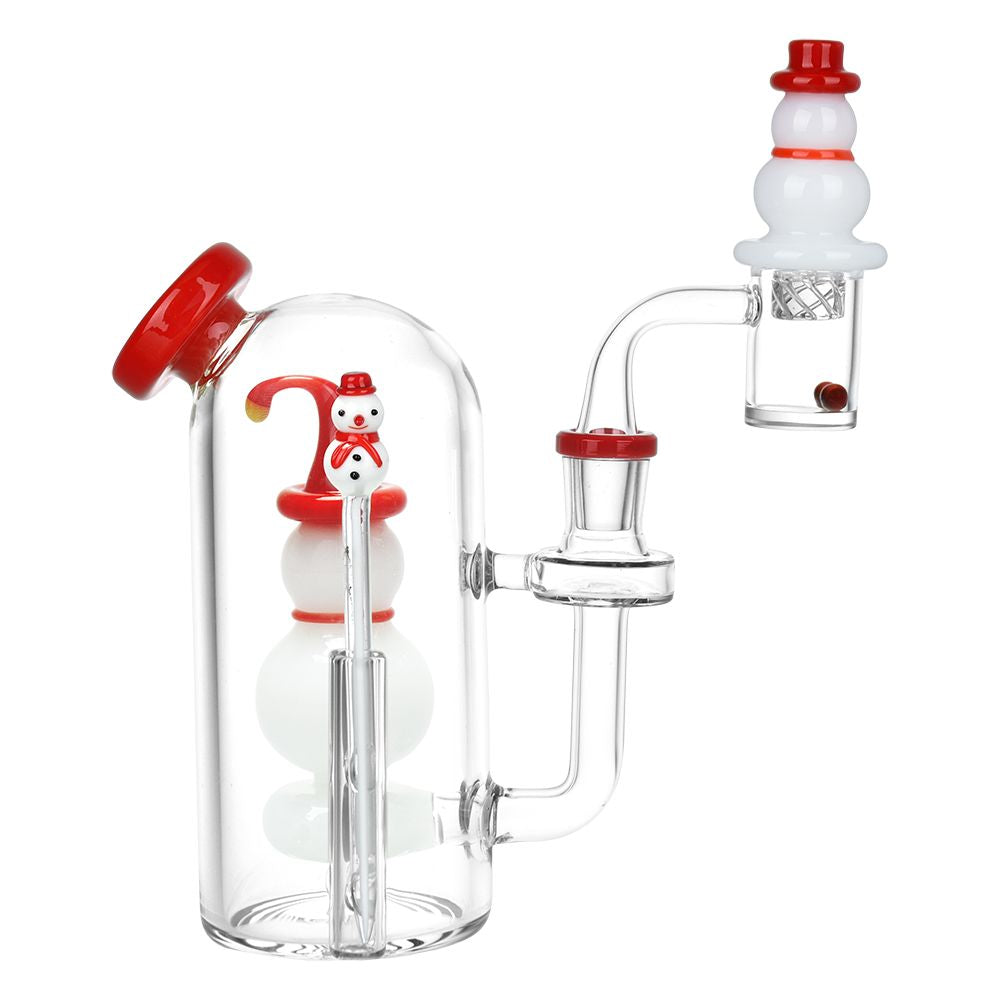 Smiling Snowman Glass Dab Rig Set - 6" / 14mm F - Headshop.com