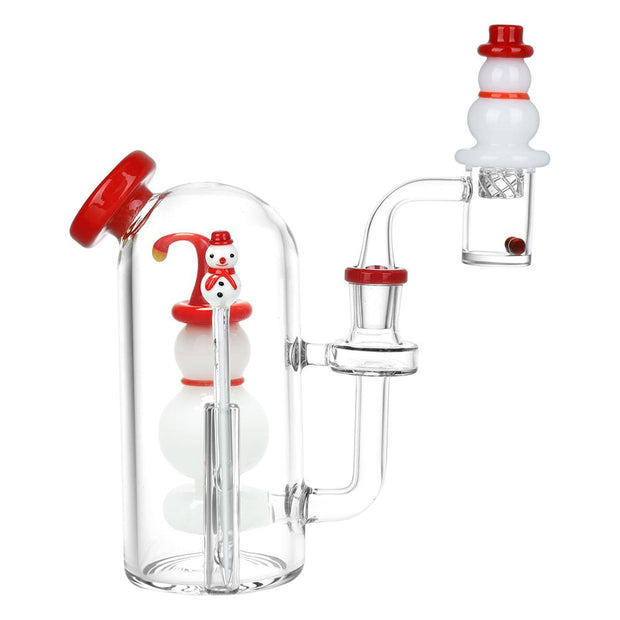 Smiling Snowman Glass Dab Rig Set - 6" / 14mm F - Headshop.com