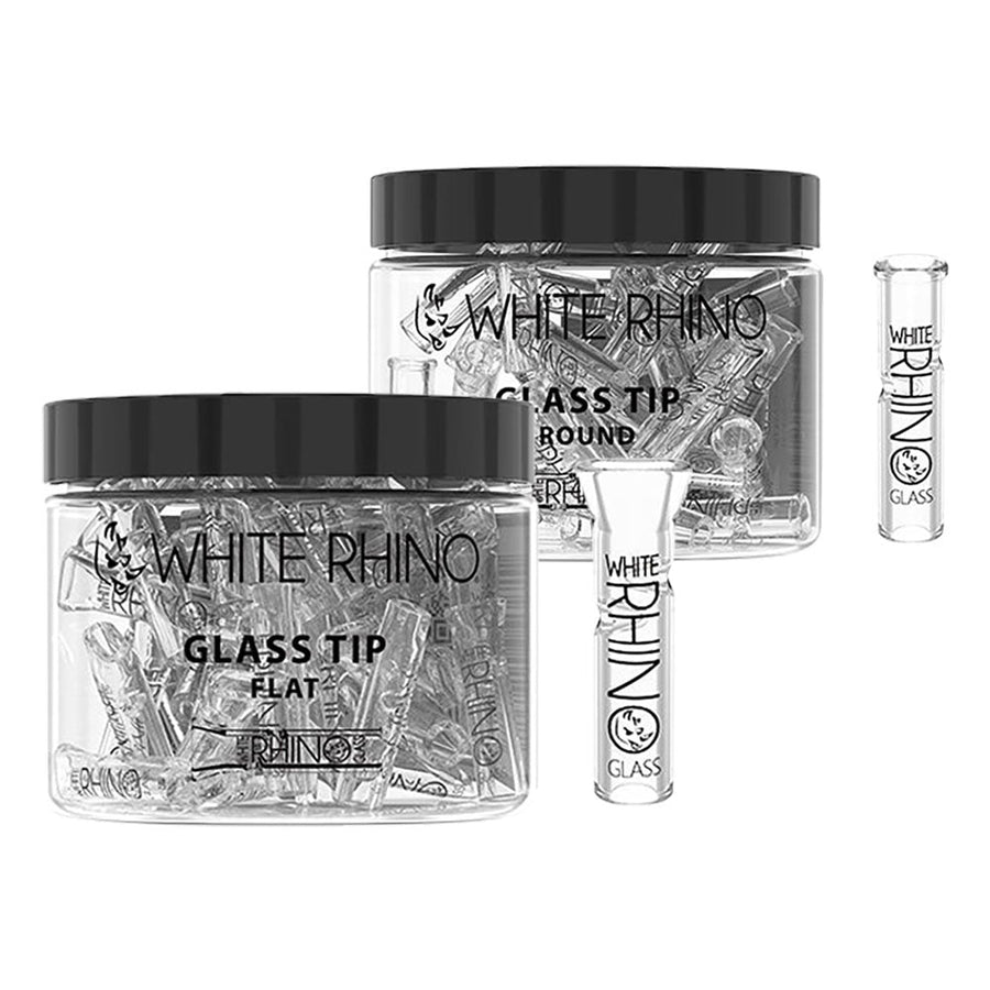 White Rhino Glass Tip | 50pc Jar - Headshop.com