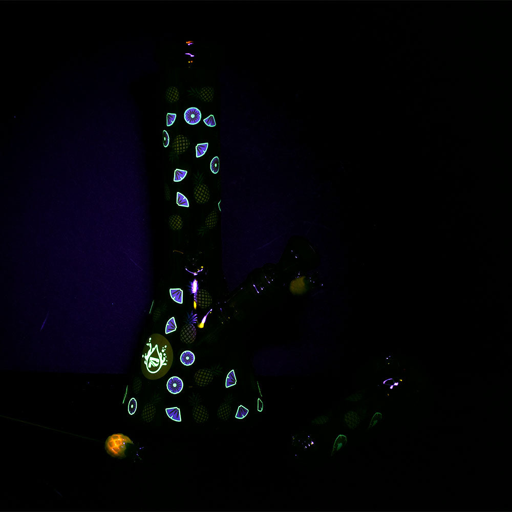 Pulsar Fruit Series Pineapple Express Herb Pipe Glow Duo - 10" / 14mm F - Headshop.com