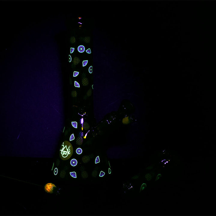 Pulsar Fruit Series Pineapple Express Herb Pipe Glow Duo - 10" / 14mm F - Headshop.com