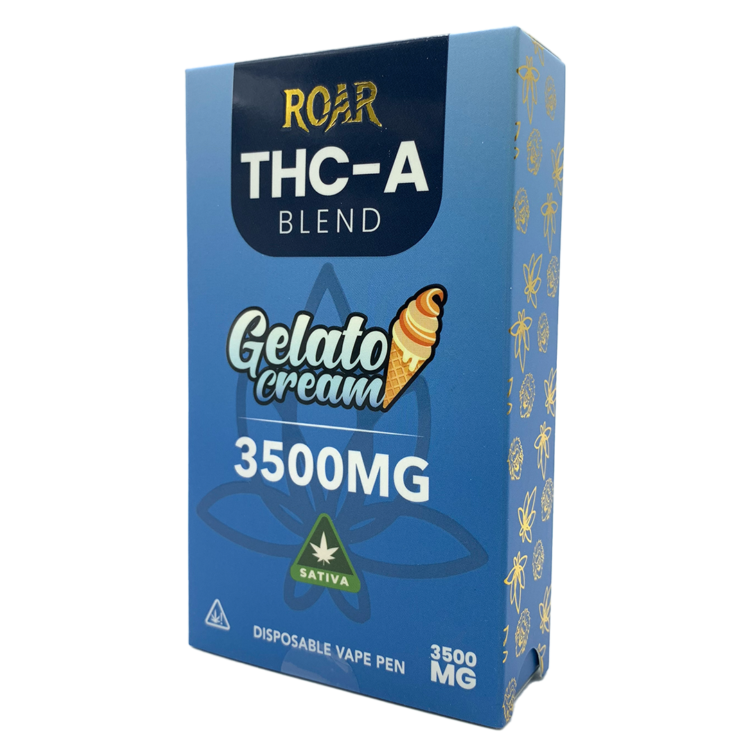 Roar THC-A Blend Disposable Vape 3500MG - Gelato Cream (Sativa) - Headshop.com