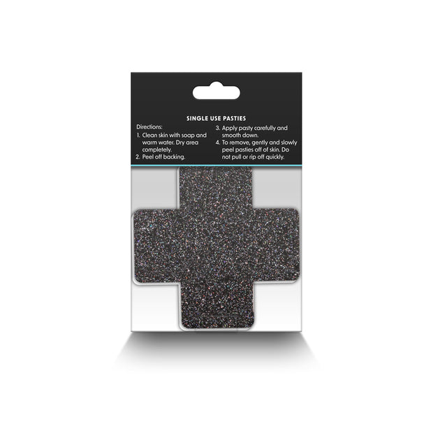 Pretty Pasties Glitter Cross Black/Gold 2 Pair - Headshop.com
