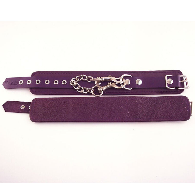 Rouge Purple Premium Leather Wrist Cuffs - Headshop.com
