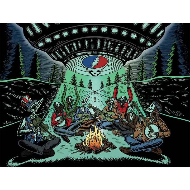 Grateful Dead x Pulsar Inside Print Bent Sherlock Pipe | 4" - Headshop.com