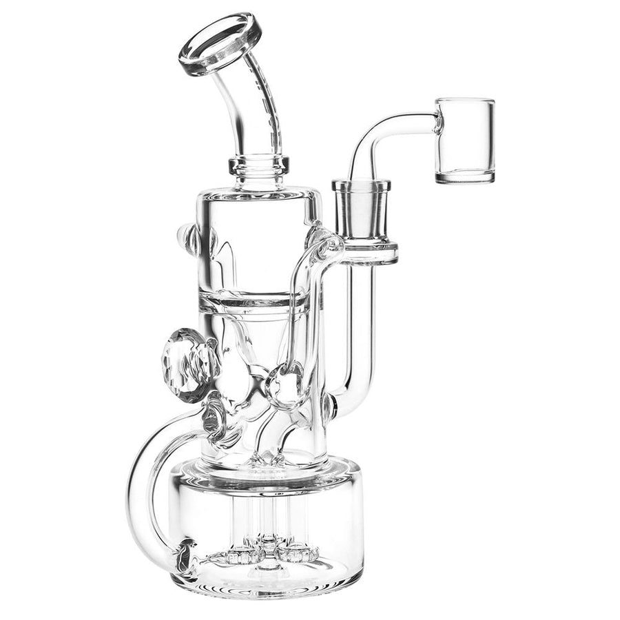 Pulsar Debonaire Diamond Triple Perc Glass Recycler Dab Rig - 9" / 14mm F / Clear - Headshop.com
