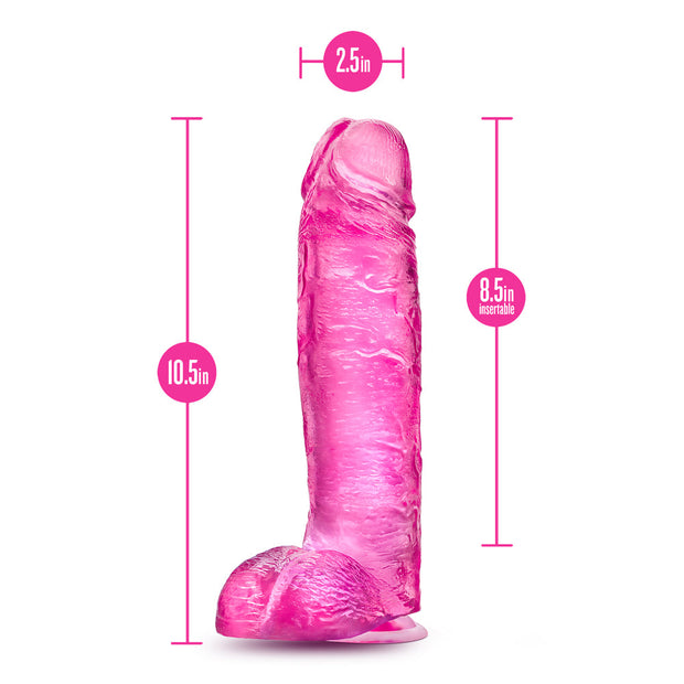 B Yours Plus Big n' Bulky 10.5 in. Dildo with Balls Pink - Headshop.com