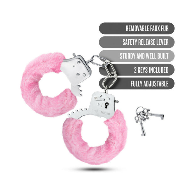 Temptasia Adjustable Faux Fur Cuffs Pink - Headshop.com
