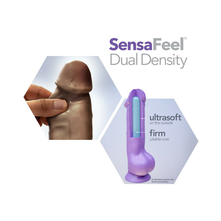 Au Naturel Daddy 14 in. Posable Dual Density Dildo with Balls Brown - Headshop.com