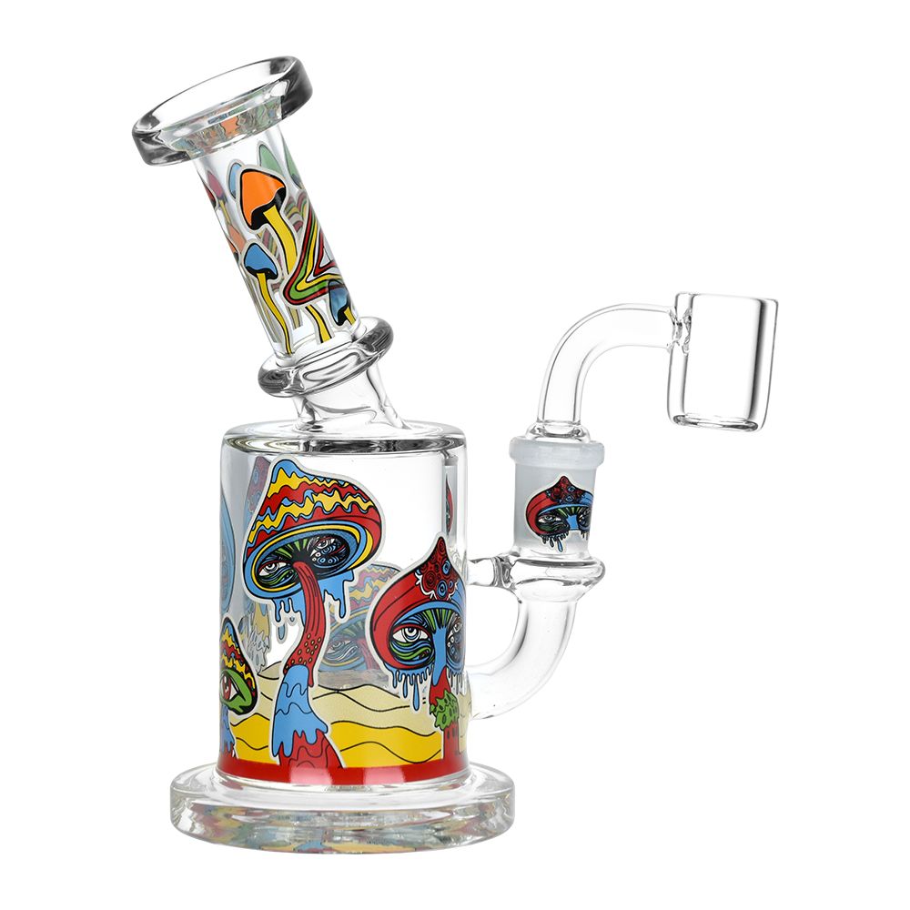 Fungi Eyes, They're Watching You Glow In The Dark Glass Dab Rig - 6" / 14mm F - Headshop.com