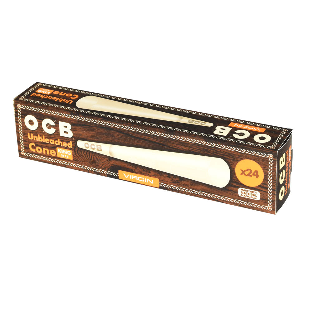 12PC DISPLAY - OCB Virgin Unbleached Cones - Headshop.com