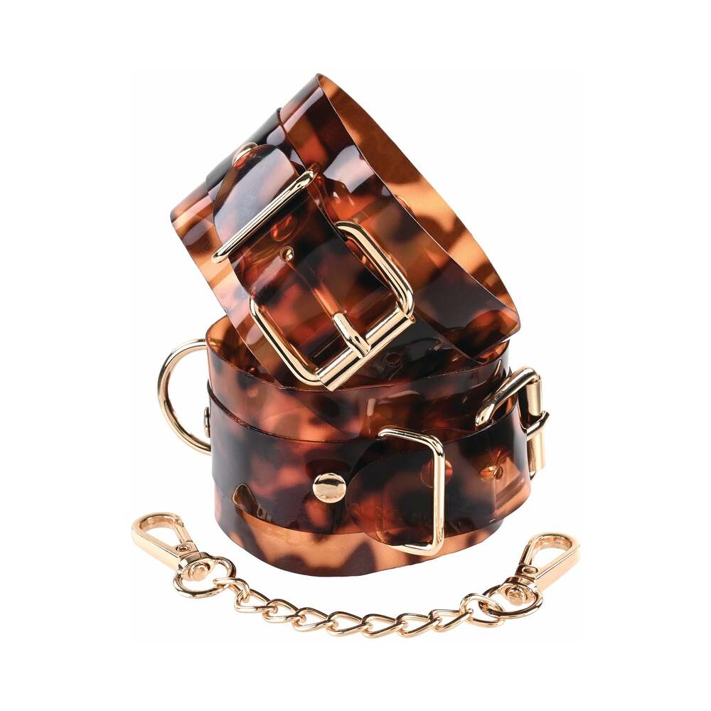 Sincerely, Sportsheets Amber Adjustable Handcuffs with Removable Chain Tortoiseshell - Headshop.com