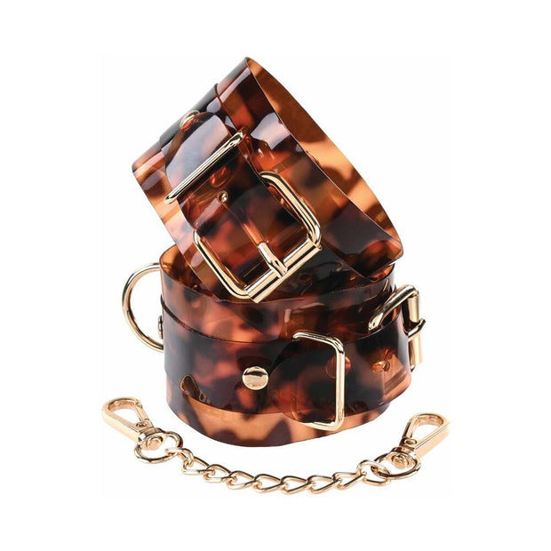 Sincerely, Sportsheets Amber Adjustable Handcuffs with Removable Chain Tortoiseshell - Headshop.com