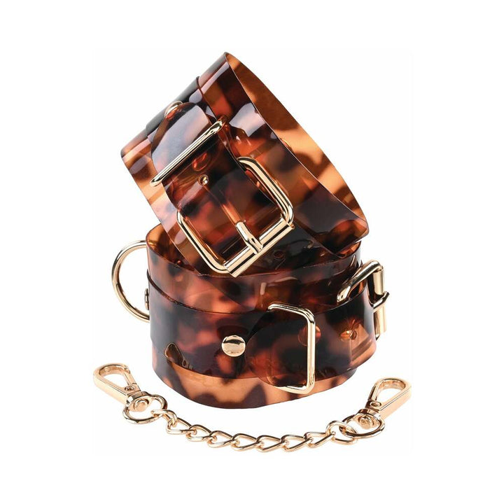 Sincerely, Sportsheets Amber Adjustable Handcuffs with Removable Chain Tortoiseshell - Headshop.com