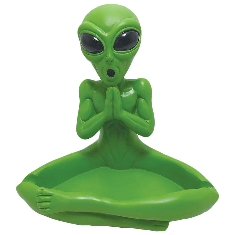 Meditating Alien Polyresin Ashtray - 5.5" - Headshop.com