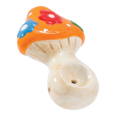 Wacky Bowlz Flower Mushroom Ceramic Pipe - 3.75" - Headshop.com