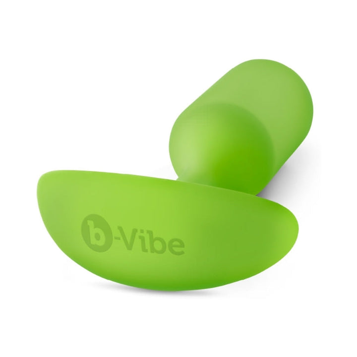 b-Vibe Snug Plug 3 Weighted Silicone Anal Plug Lime - Headshop.com