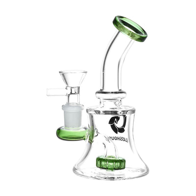 Glass House Disc Perc Glass Water Pipe - 5.5" / 14mm F / Colors Vary - Headshop.com