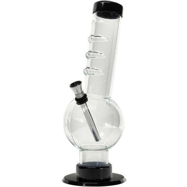 Acrylic Angled Neck Straight Tube Bubble Bong 9-12"