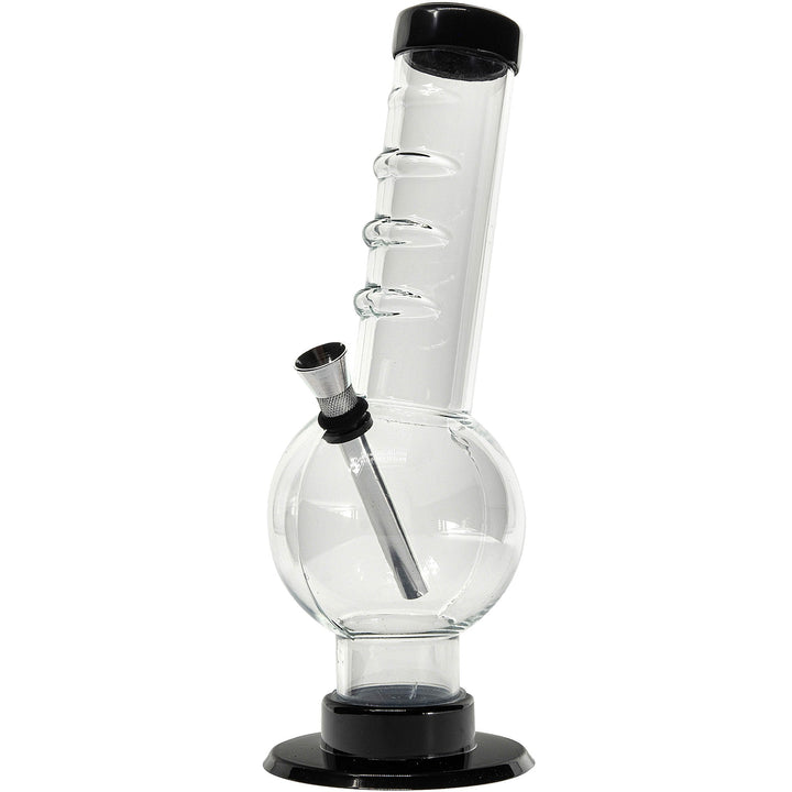 Acrylic Angled Neck Straight Tube Bubble Bong 9-12"
