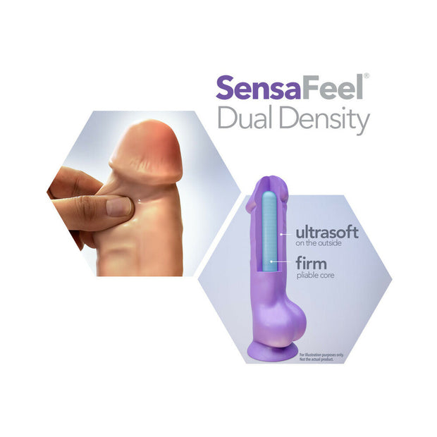 Au Naturel Daddy 14 in. Posable Dual Density Dildo with Balls Beige - Headshop.com