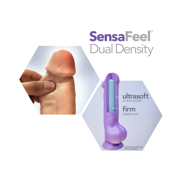 Au Naturel Daddy 14 in. Posable Dual Density Dildo with Balls Beige - Headshop.com