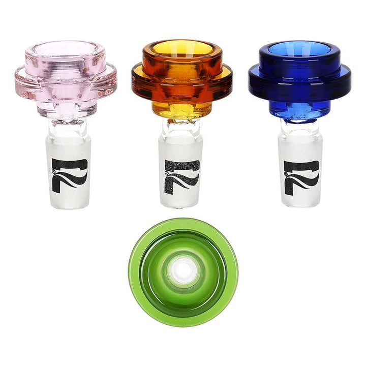 9CT DISPLAY - Pulsar Cool Ring Glass Herb Slide - 14mm M / Assorted Colors