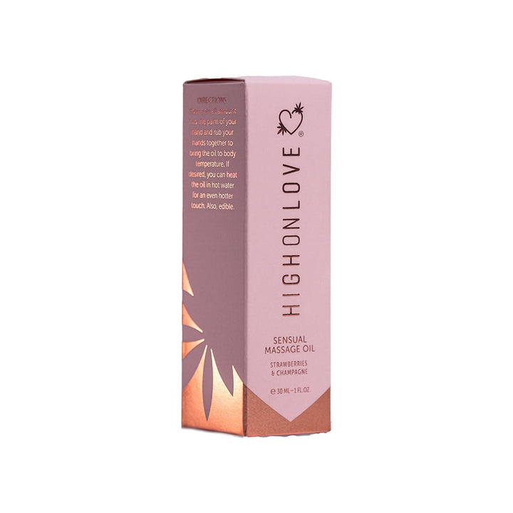 HighOnLove Mini Massage Oil Strawberries & Champagne 1 oz. - Headshop.com
