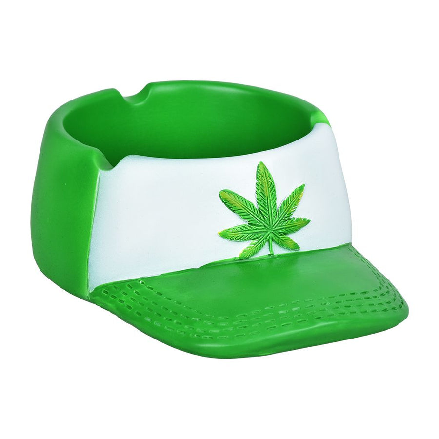 Hemp Leaf Baseball Cap Ceramic Ashtray - 6.5" / 4" - Headshop.com