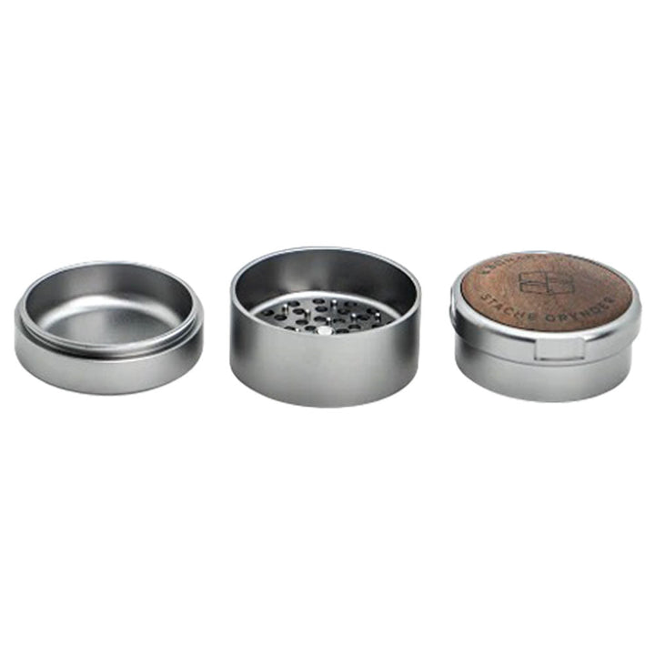Stache Products Wood Lid Grynder | 3pc | 2.5" - Headshop.com