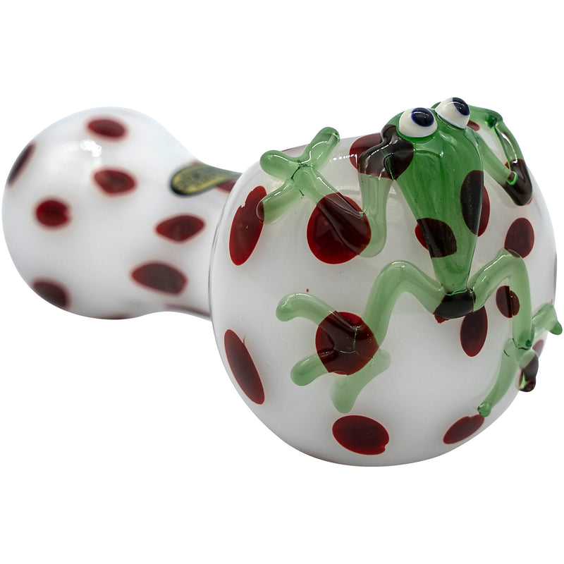 LA Pipes "Spotted Poison Frog" Spoon Glass Pipe - Headshop.com