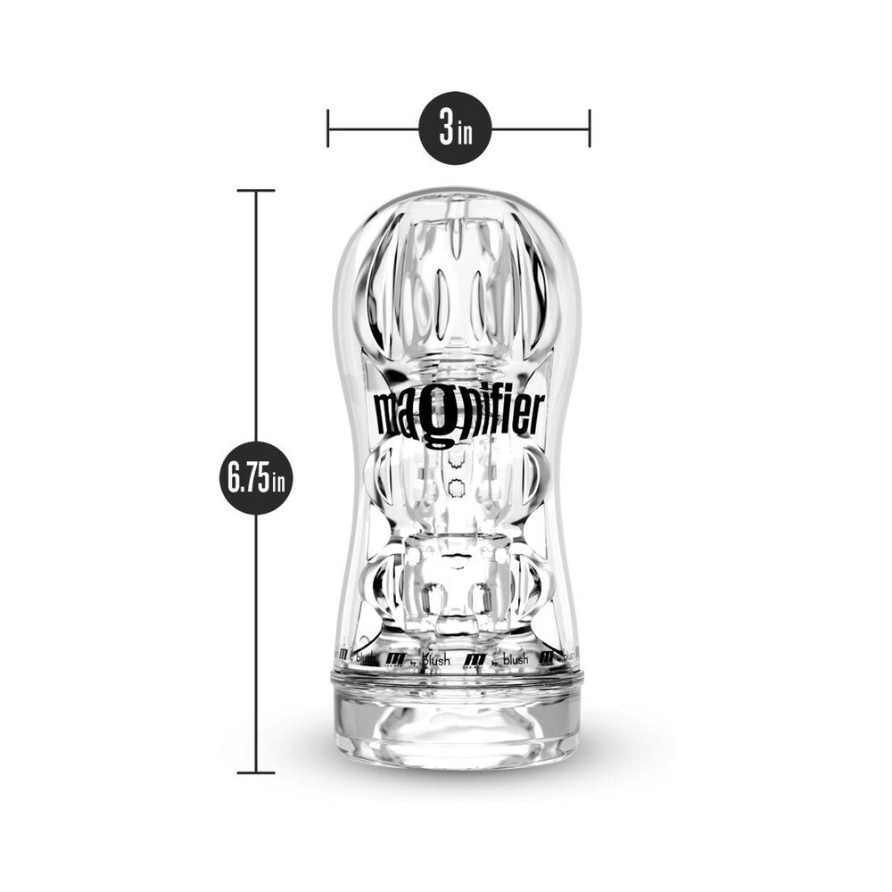 M for Men Soft + Wet Magnifier Self-Lubricating See-Through Stroker Clear - Headshop.com