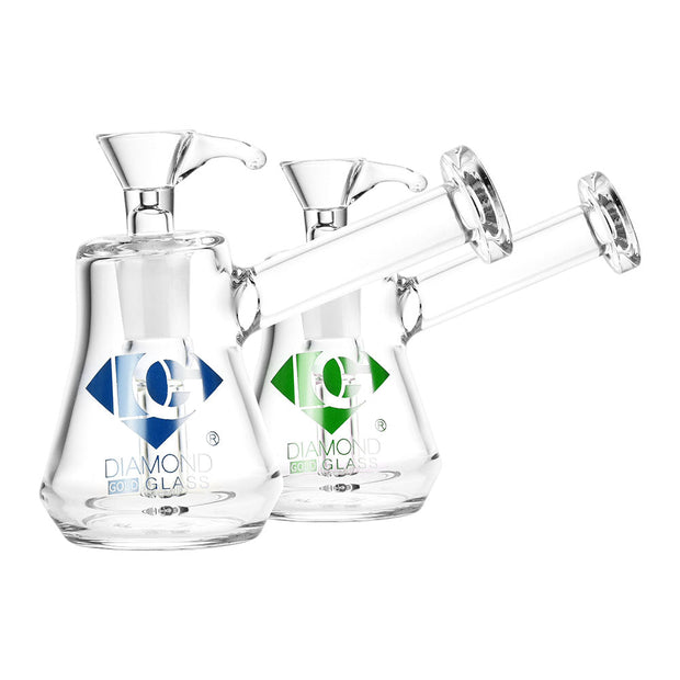 Diamond Glass Gold Mallet Water Pipe - 4"/14mm F/Clrs Vry - Headshop.com