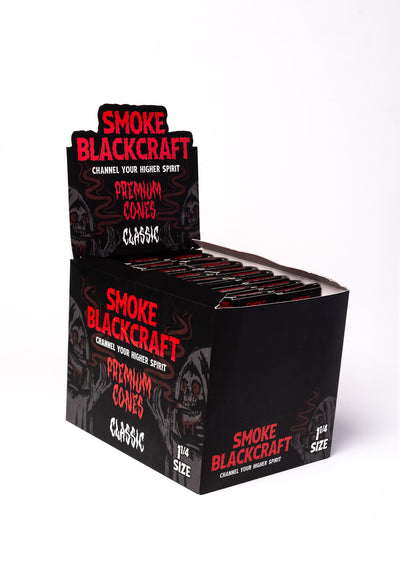 Smoke BlackCraft Cones | 1 1/4" | 24pc Display - Headshop.com