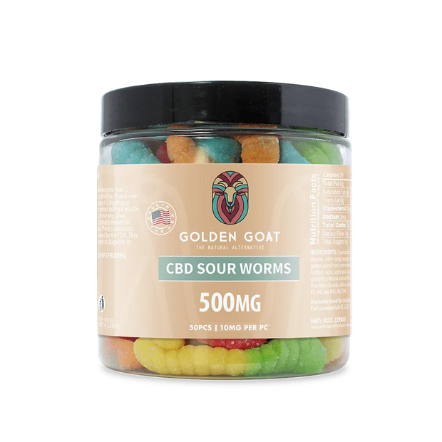 CBD Gummies 500MG -Sour Worms - Headshop.com