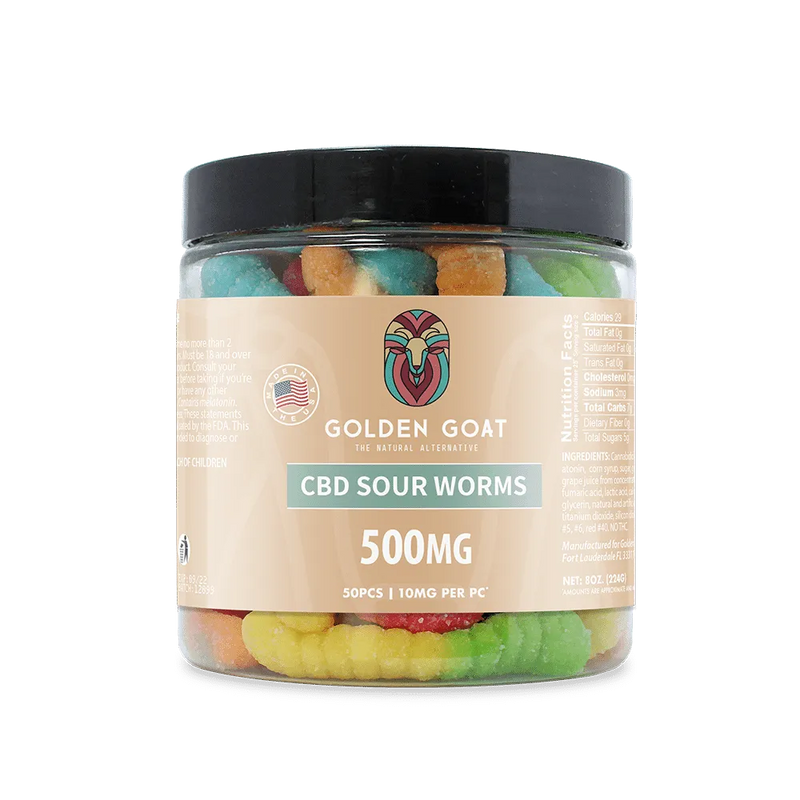 CBD Gummies 500MG -Sour Worms - Headshop.com
