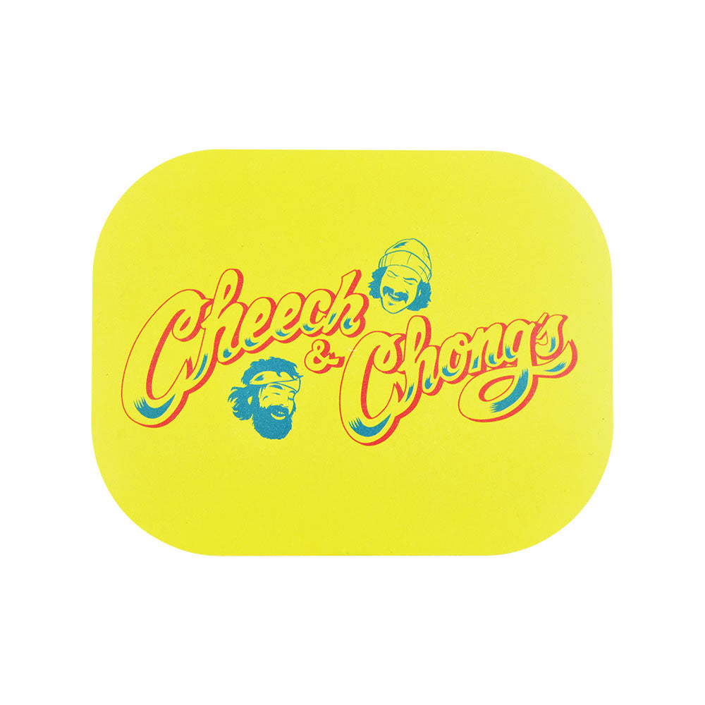 Cheech & Chong's x Pulsar Mini Metal Rolling Tray w/ Lid - Yellow Logo / 7"x5.5" - Headshop.com
