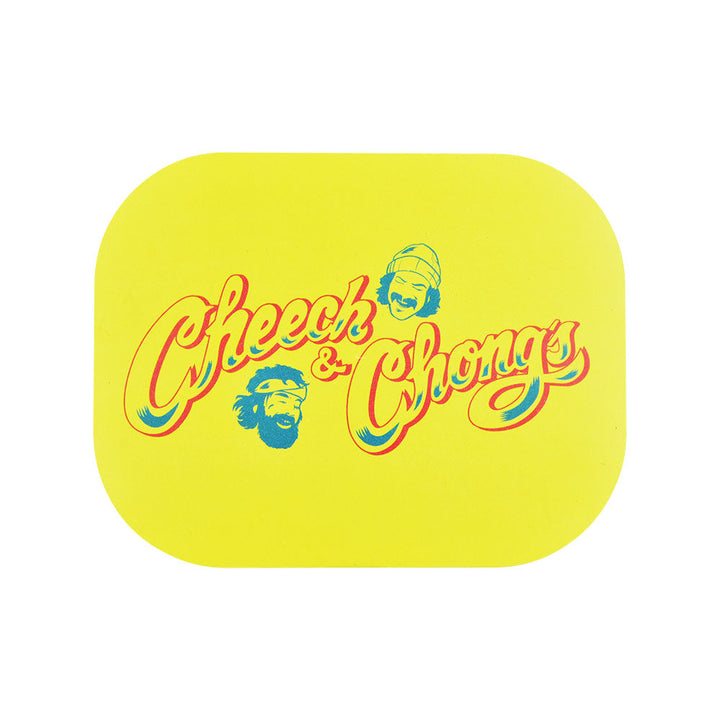 Cheech & Chong's x Pulsar Mini Metal Rolling Tray w/ Lid - Yellow Logo / 7"x5.5" - Headshop.com
