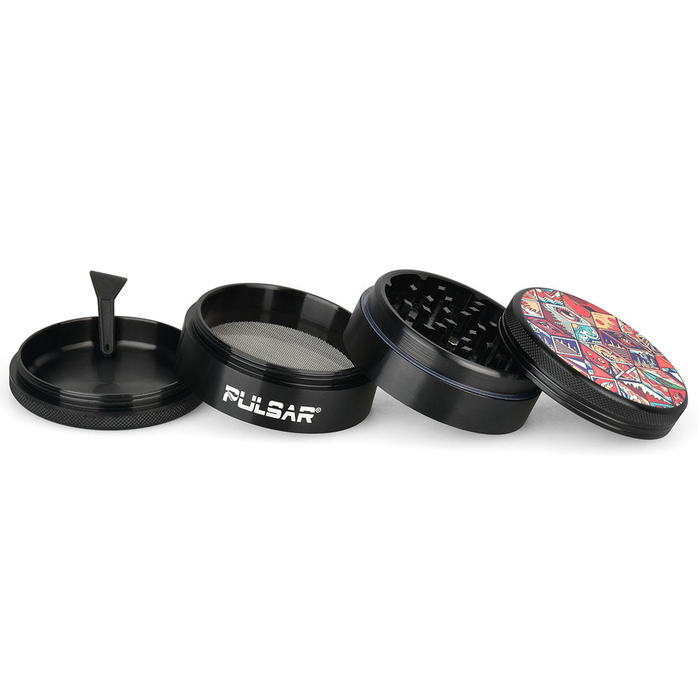 Pulsar Artist Series Metal Grinder - Symbolic Tiles / 4pc / 2.5" - Headshop.com