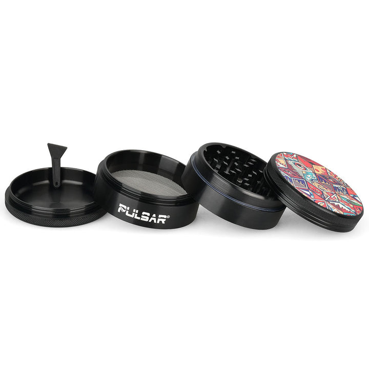 Pulsar Artist Series Metal Grinder - Symbolic Tiles / 4pc / 2.5" - Headshop.com