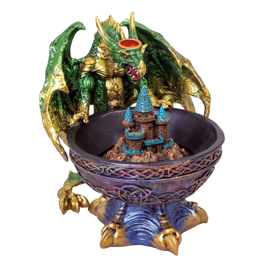 Invading Dragon Backflow Cone Burner & Ashtray w/LED - 8.25" - Headshop.com